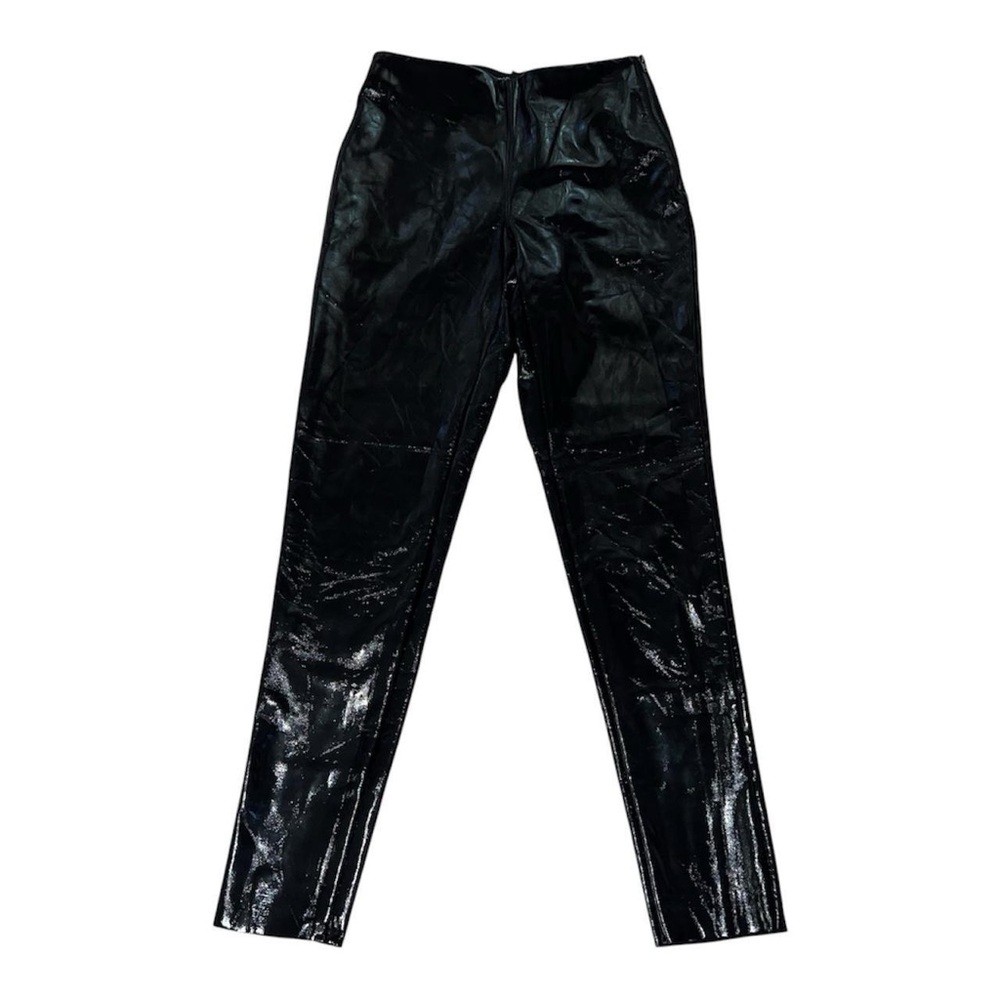Topshop black faux leather pants.